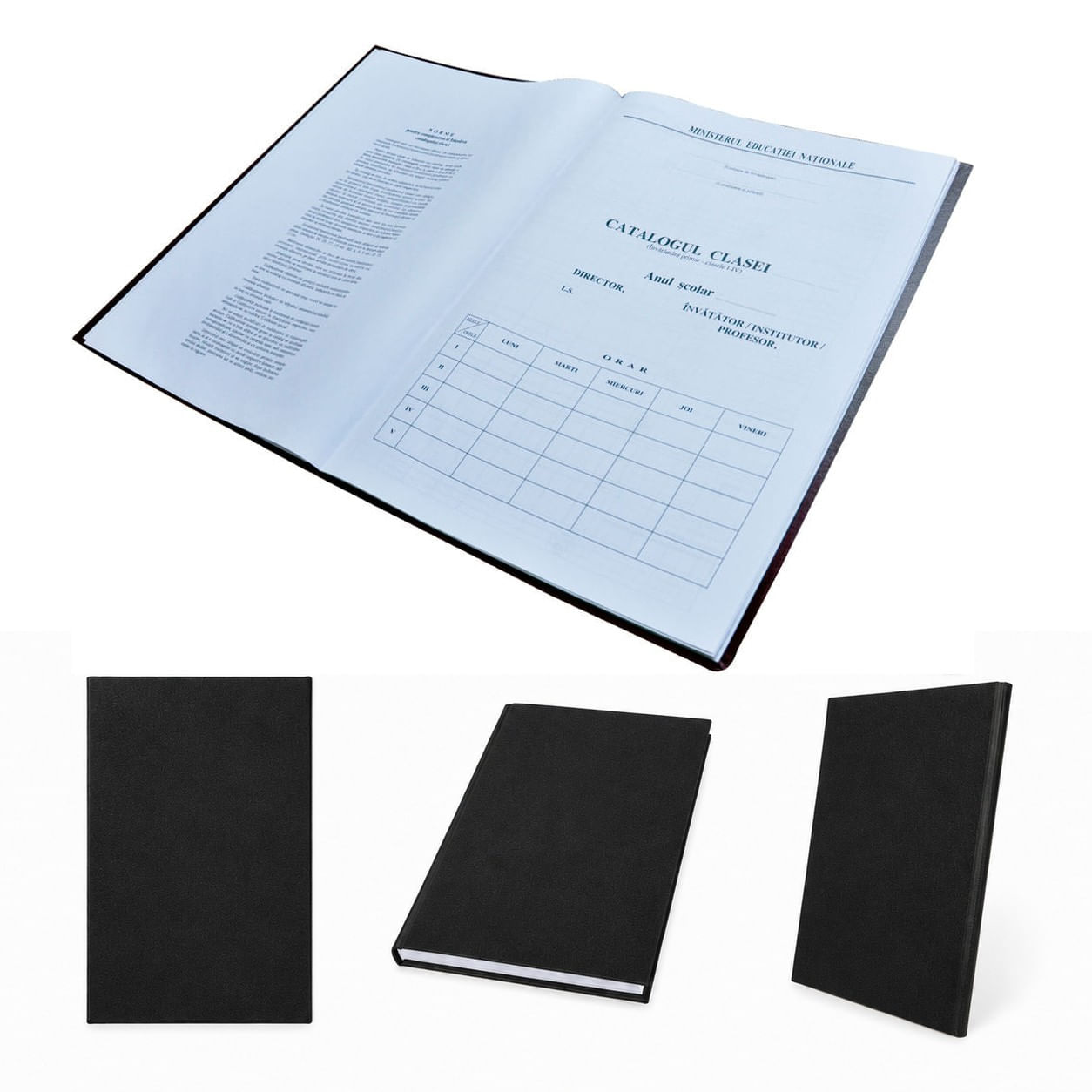 Catalog pentru învățământul primar clasele I-IV 39 elevi copertă imitație piele negru Catalog pentru învățământul primar clasele I-IV 39 elevi copertă imitație piele negru